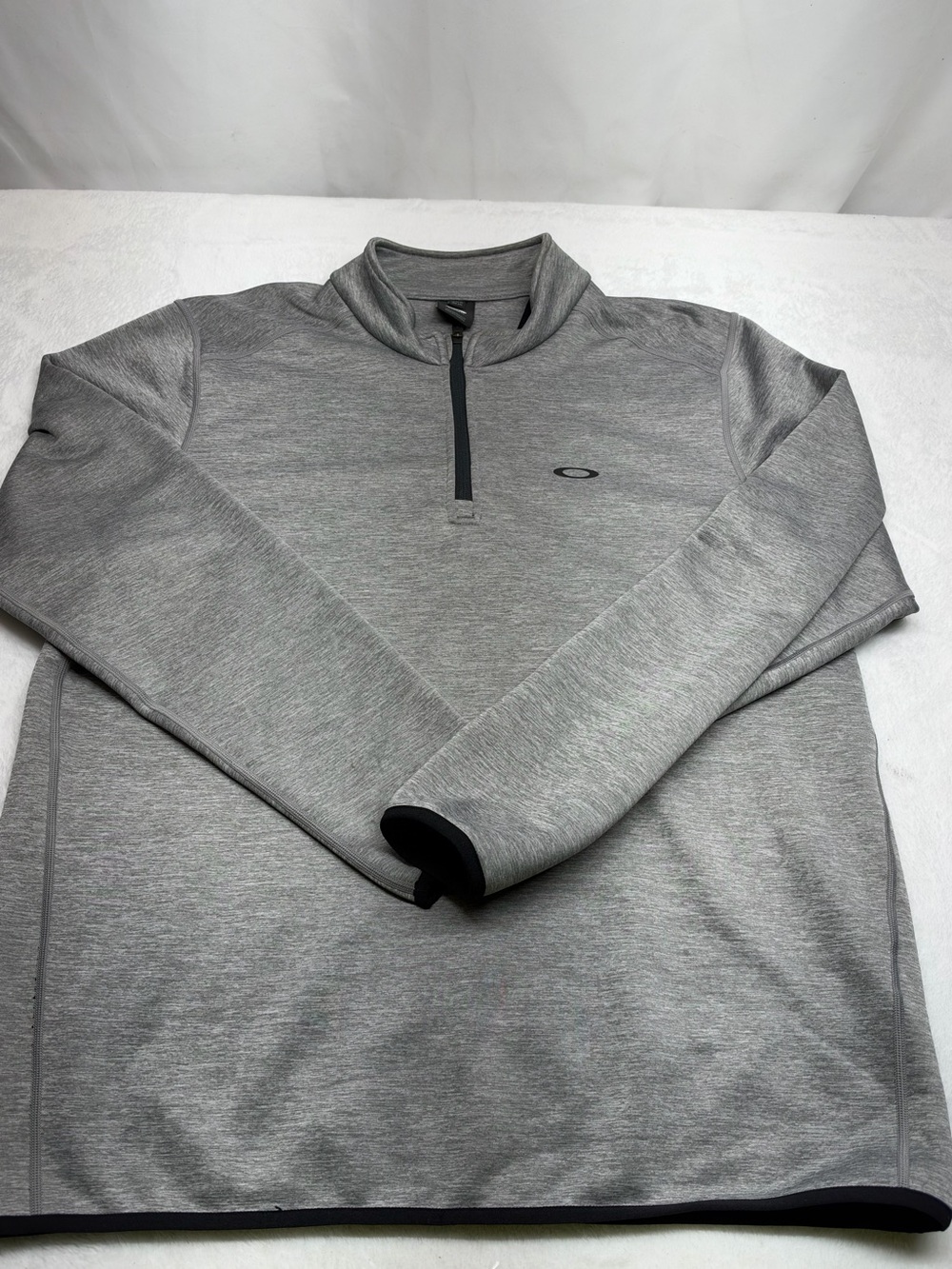 Oakley Pullover Jacket Men's XL Gray Quarter Zip Stand Up Collar Logo